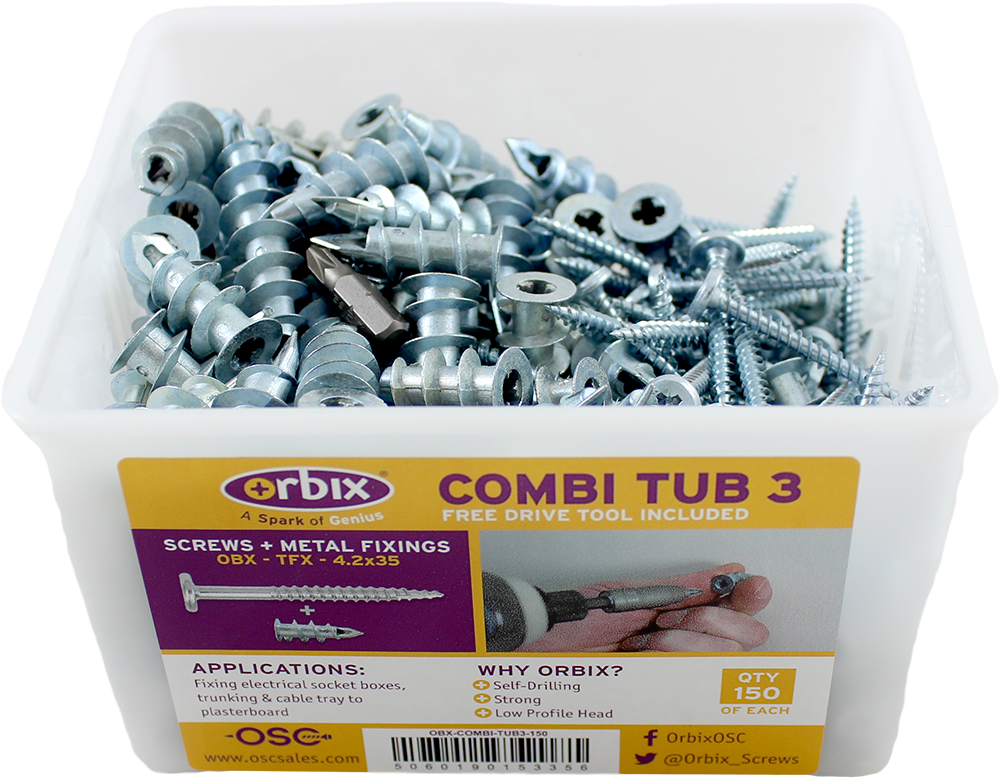 Combi Tub With Plasterboard Fixings Screws - Box Clipart (1037x822), Png Download