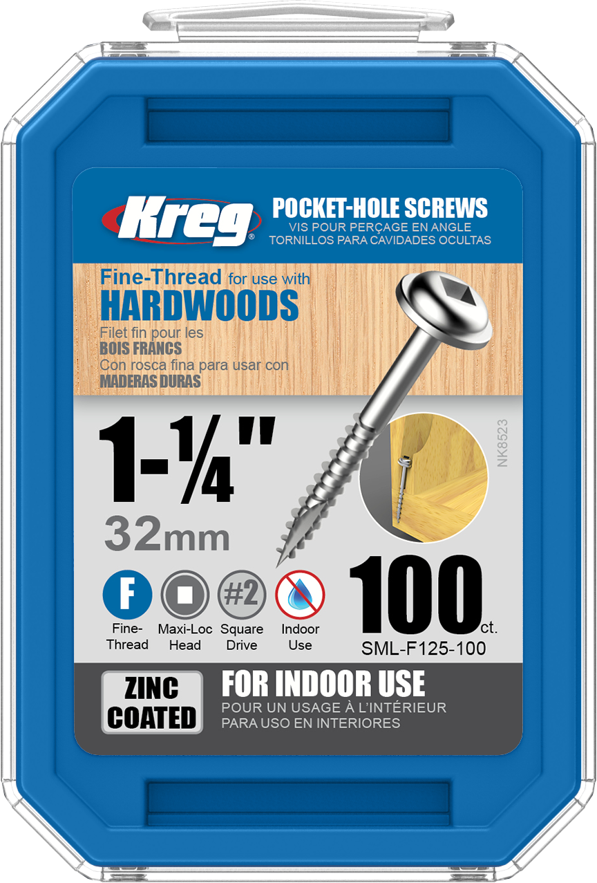 Sml F125 100 - Kreg 1 1 4 Screws Clipart (864x1277), Png Download