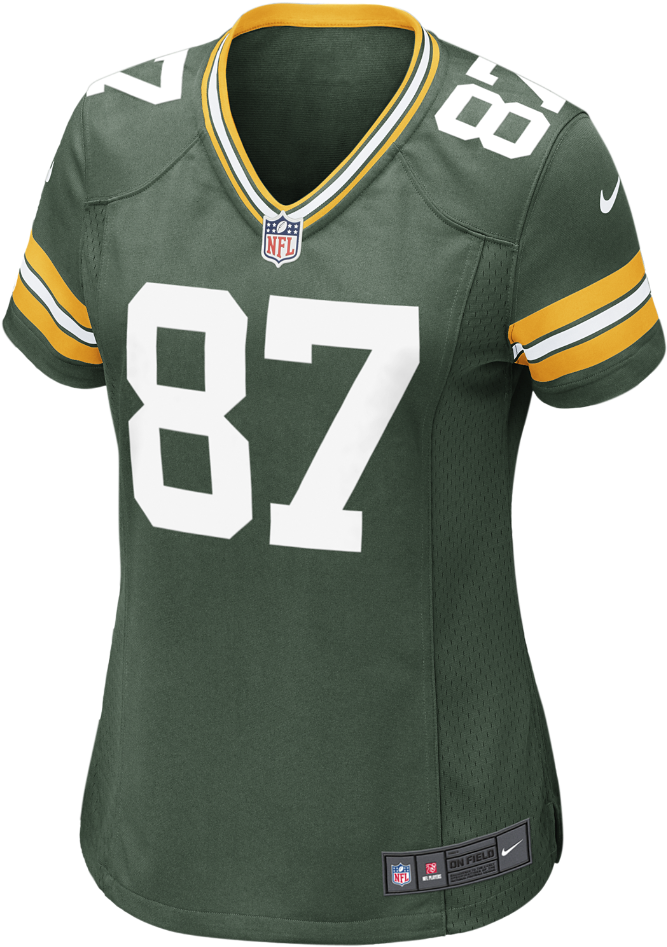 Nike Nfl Green Bay Packers Women's Football Home Game - Packers Jersey No Background Clipart (1000x1000), Png Download