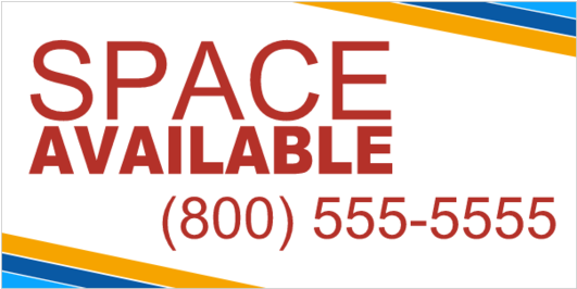 Vinyl Space Available Banner With Stripes In Corner - Poster Clipart (560x560), Png Download