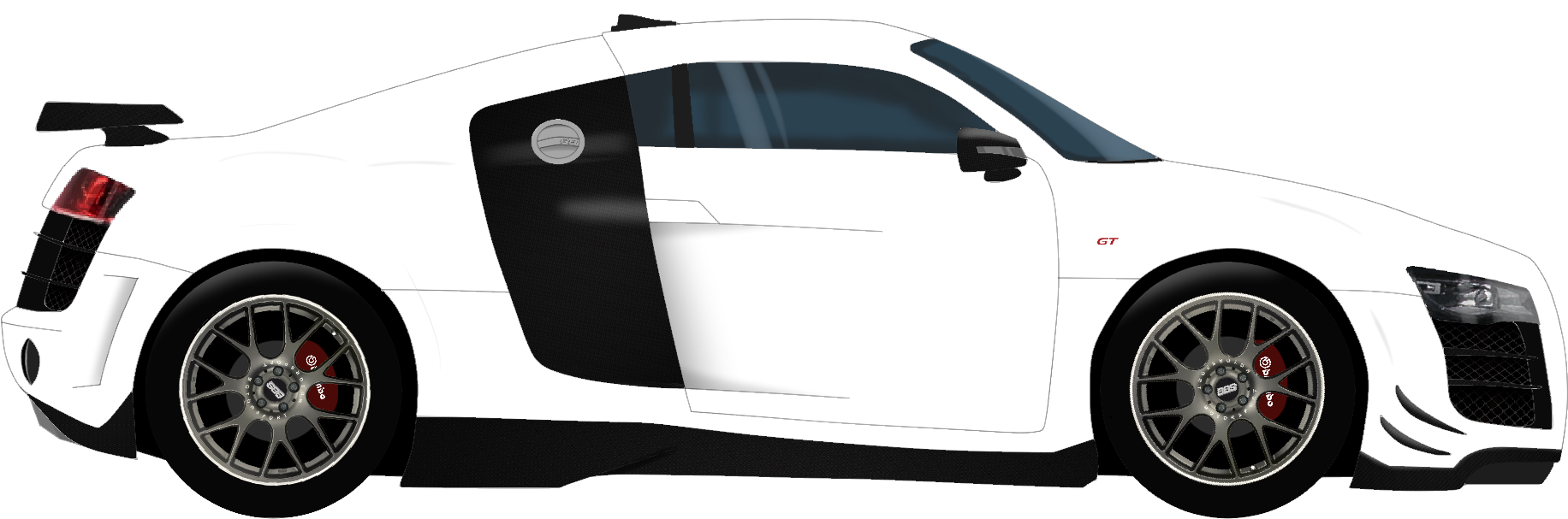 Audi R8 Gt Project - Supercar Clipart (1832x607), Png Download