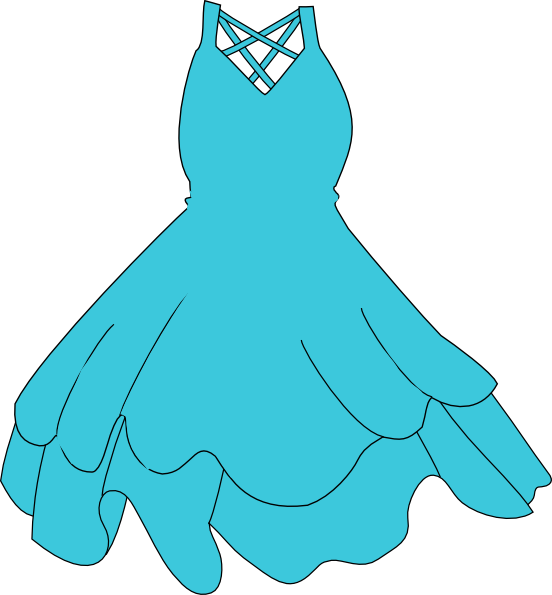 Download This Simple Turquoise Wedding Dress Clip Art - Transparent Dress Clipart - Png Download (552x595), Png Download