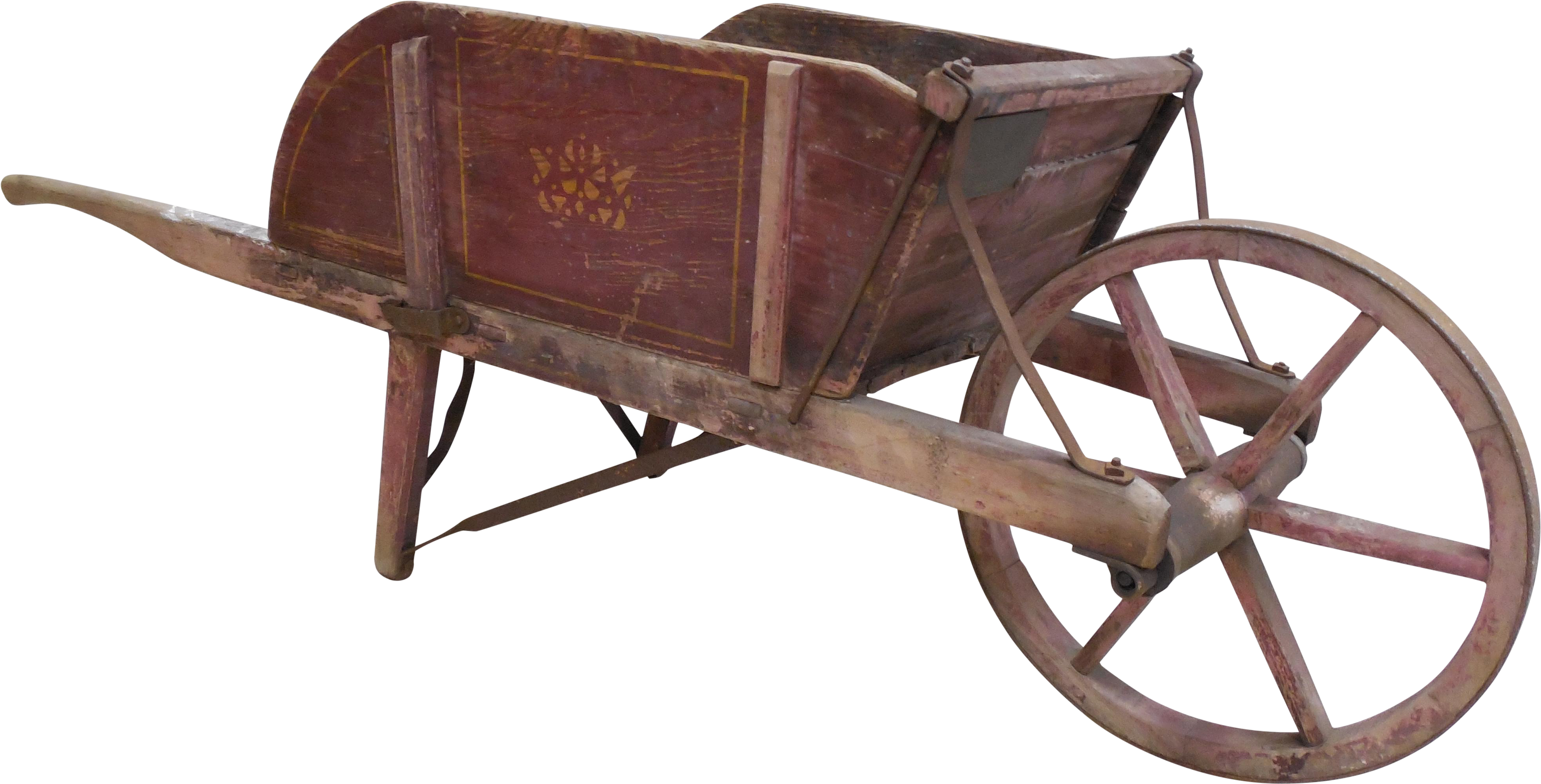 Antique Wooden Wheelbarrow Buch - Antique Wood Wheelbarrow Clipart (3918x1995), Png Download