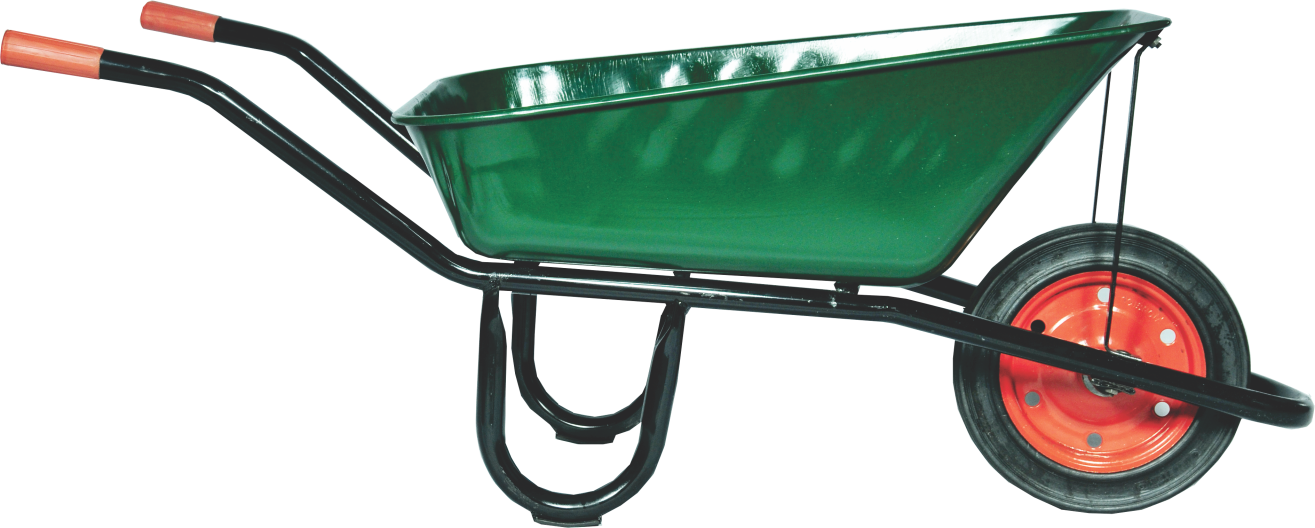 Economy Concrete Pan Wheelbarrow - Wheelbarrow Clipart (1315x528), Png Download