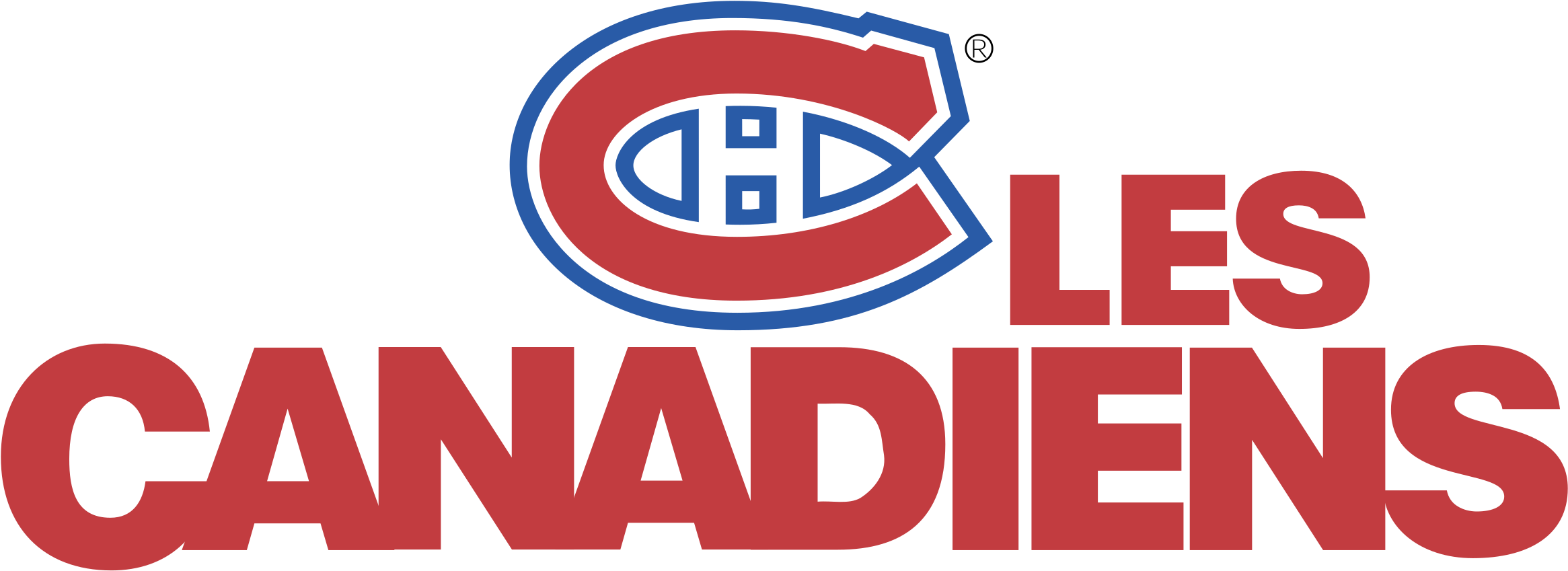 Montreal Canadies Logo Png Transparent - Montreal Canadiens Vector Clipart (2331x849), Png Download