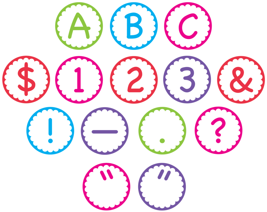 Tcr75402 Multicolor Scallop Circle Letters Image - Collectible Rare 2 Coins Clipart (900x900), Png Download