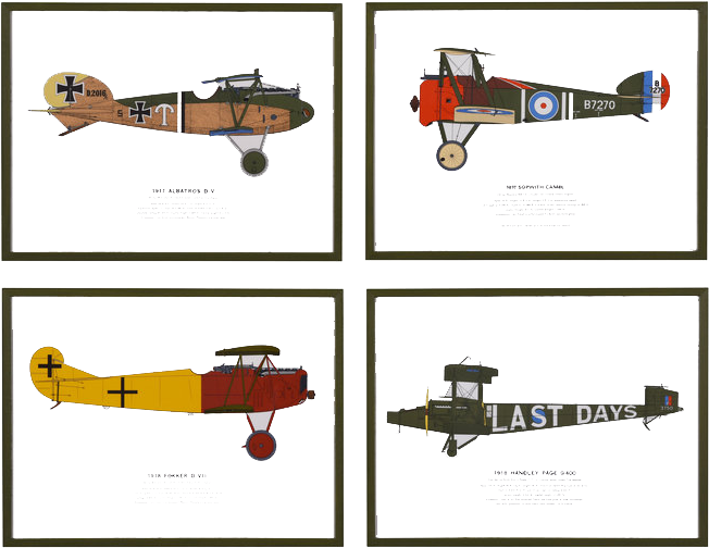 Set Of 4 Large Vintage Airplanes - Propeller-driven Aircraft Clipart (652x504), Png Download