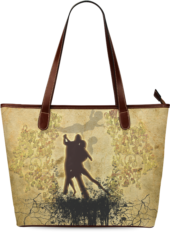Dancing Couple On Vintage Background Shoulder Tote - Shoulder Bag Clipart (1000x1000), Png Download
