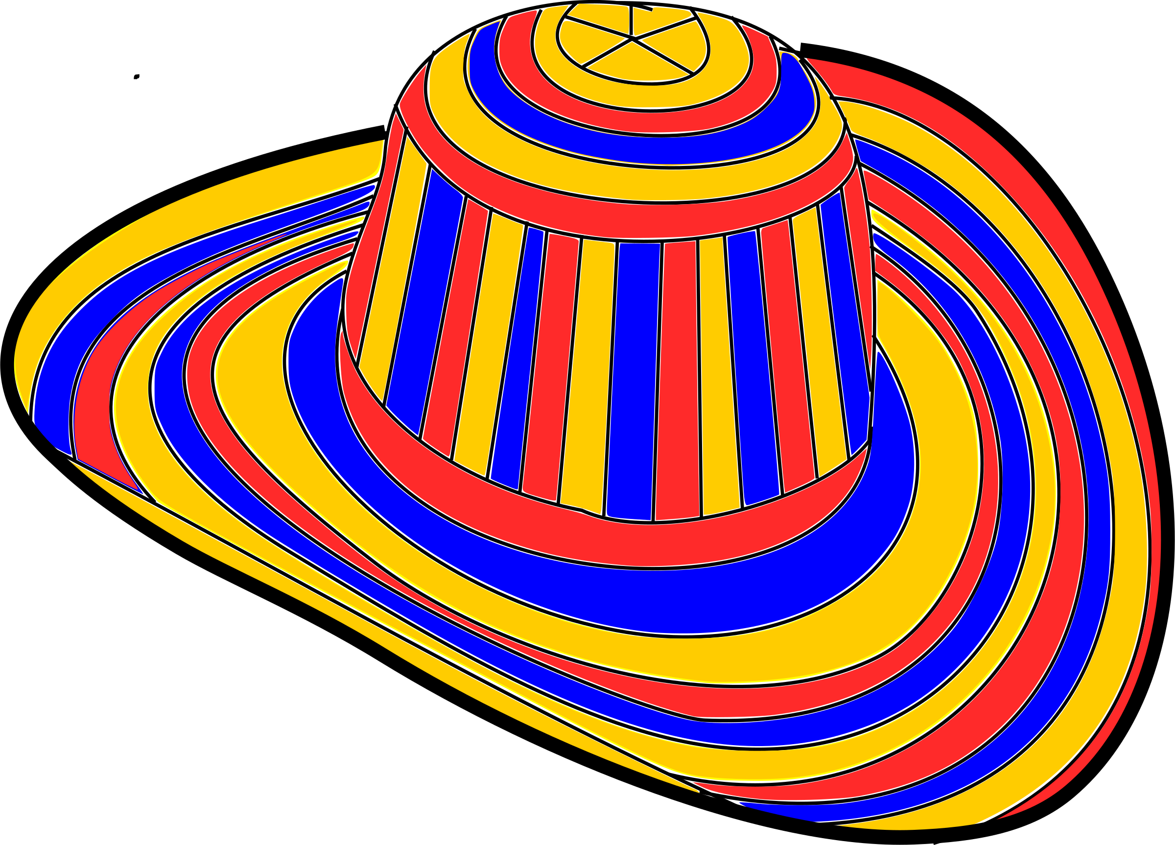Sombrero Voliado - Colombia Sombrero Png Clipart (2400x1726), Png Download