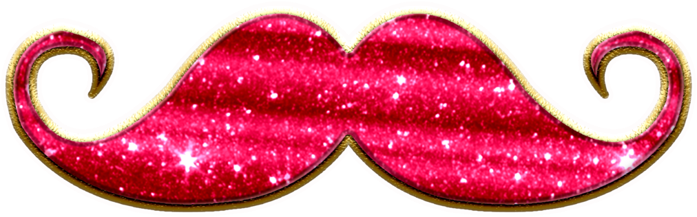 Glitter Mustaches And Beard - Heart Clipart (1012x316), Png Download