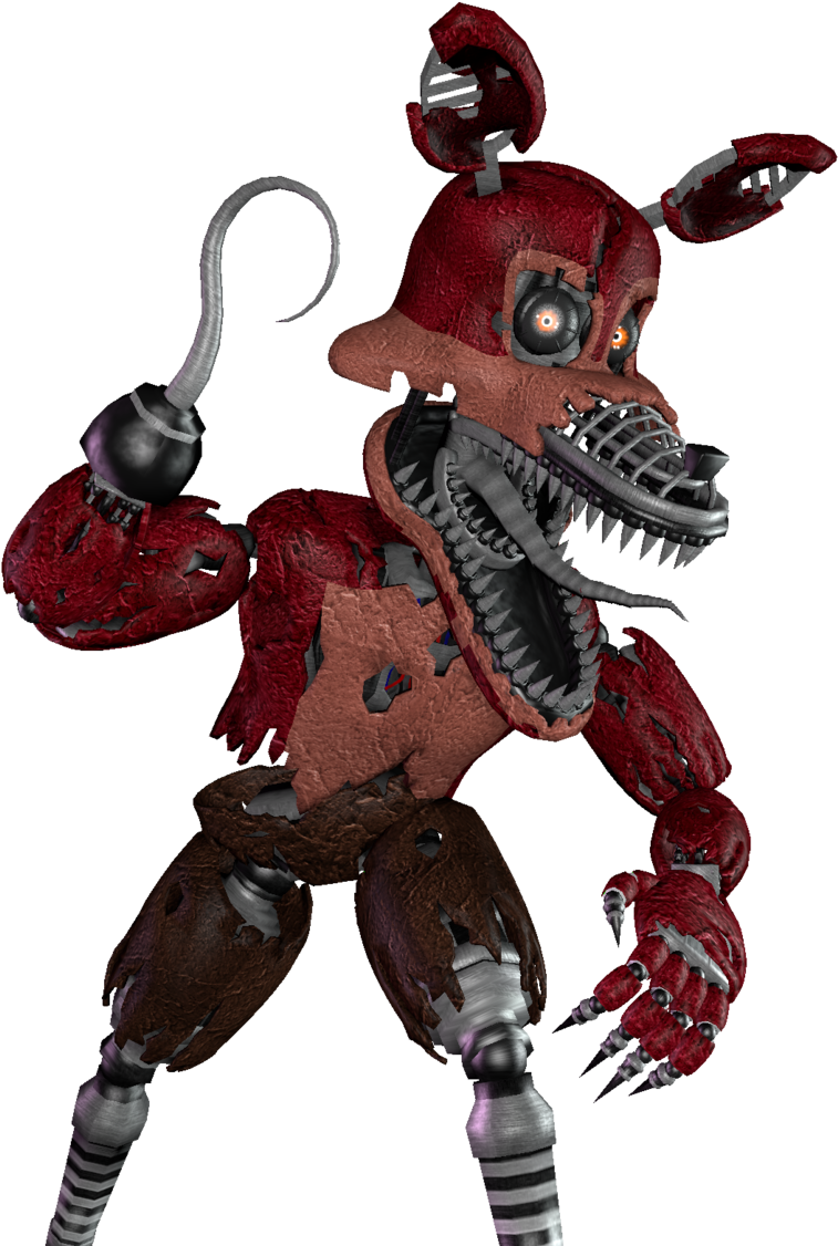 Nightmare Foxy Png - Nightmare Foxy Fnaf 4 Clipart (742x1078), Png Download