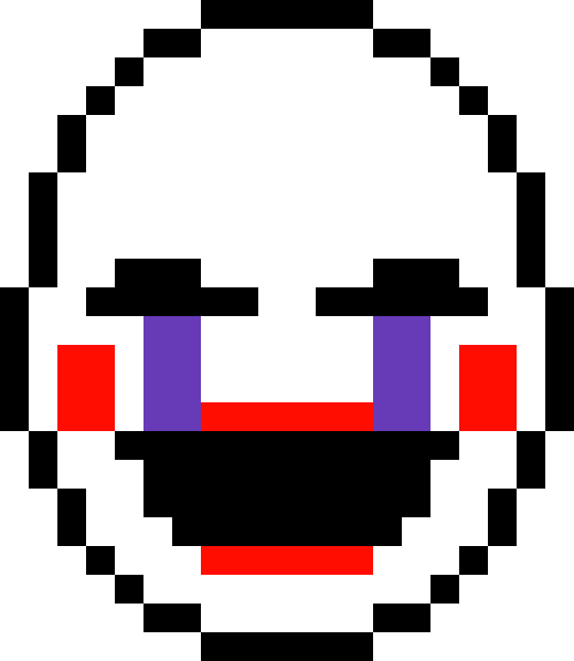 Marionette Mask - Pixel Art Fnaf Puppet Clipart (520x598), Png Download