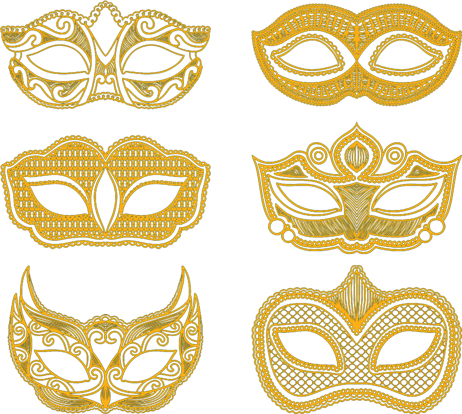 Gold Masquerade Mask Png - Baile Mascara Dourada Png Clipart (1593x1429), Png Download