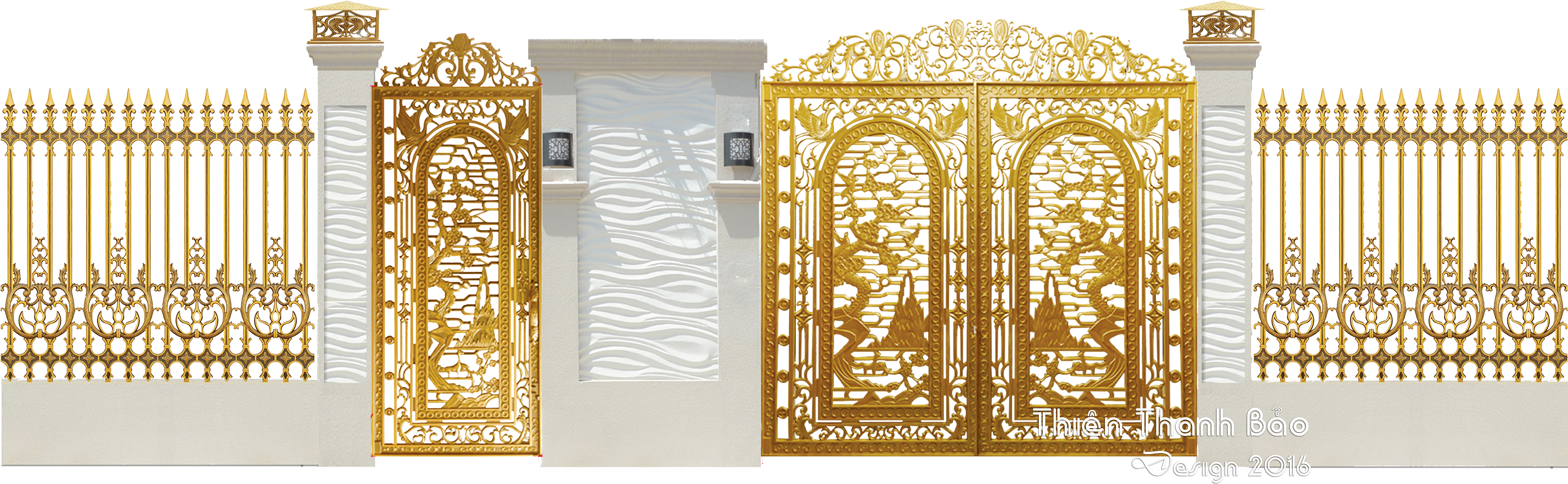 Cổng Nhôm Đúc - Bộ Sưu Tập Cổng Nhôm Đúc Đẹp Clipart (4724x1577), Png Download