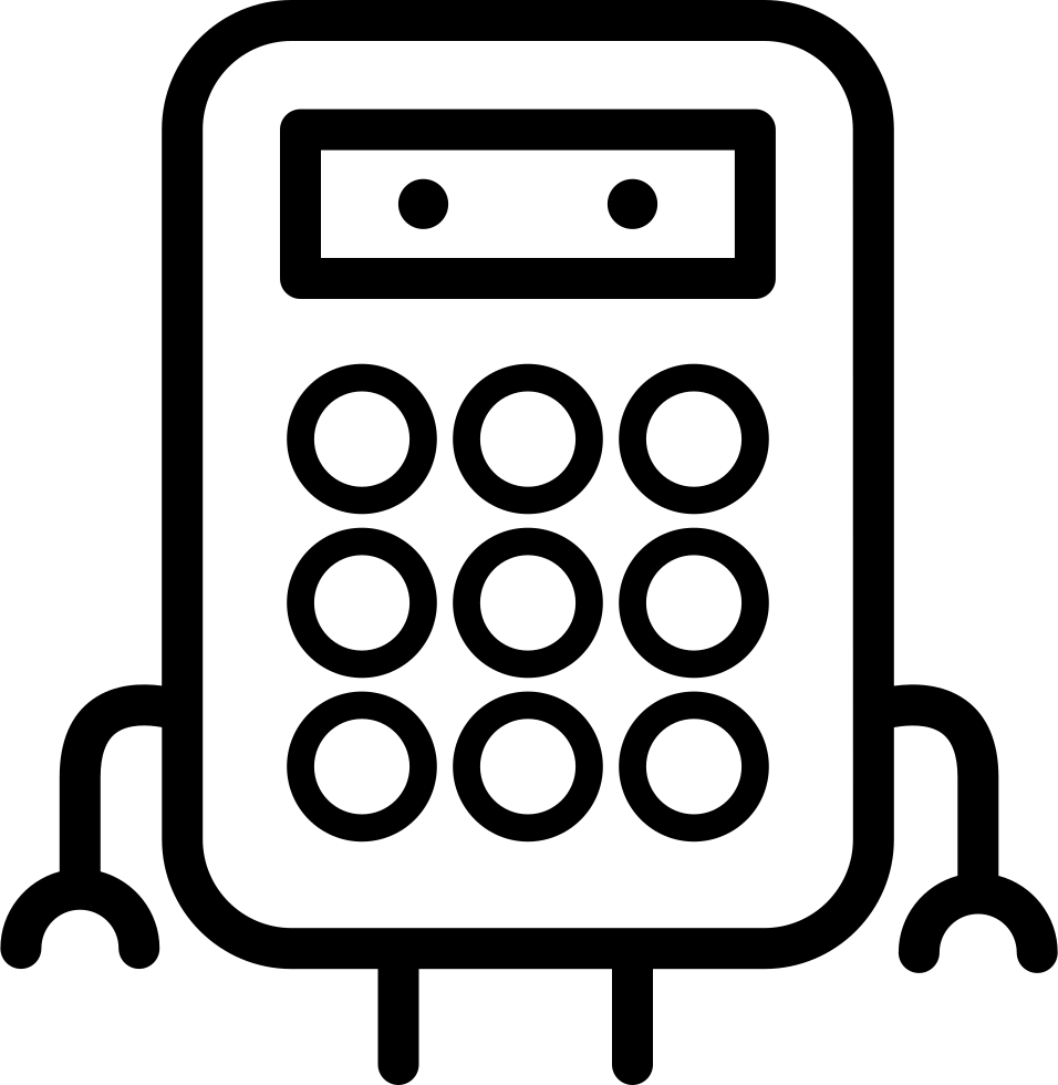 Cute Calculator With Eyes Arms And Legs - Icon Clipart (956x980), Png Download