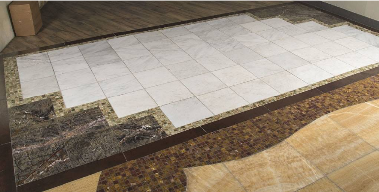 Arabescato White Carrara Marble Polished Floor And - Carrara Variations In Marble Clipart (769x500), Png Download