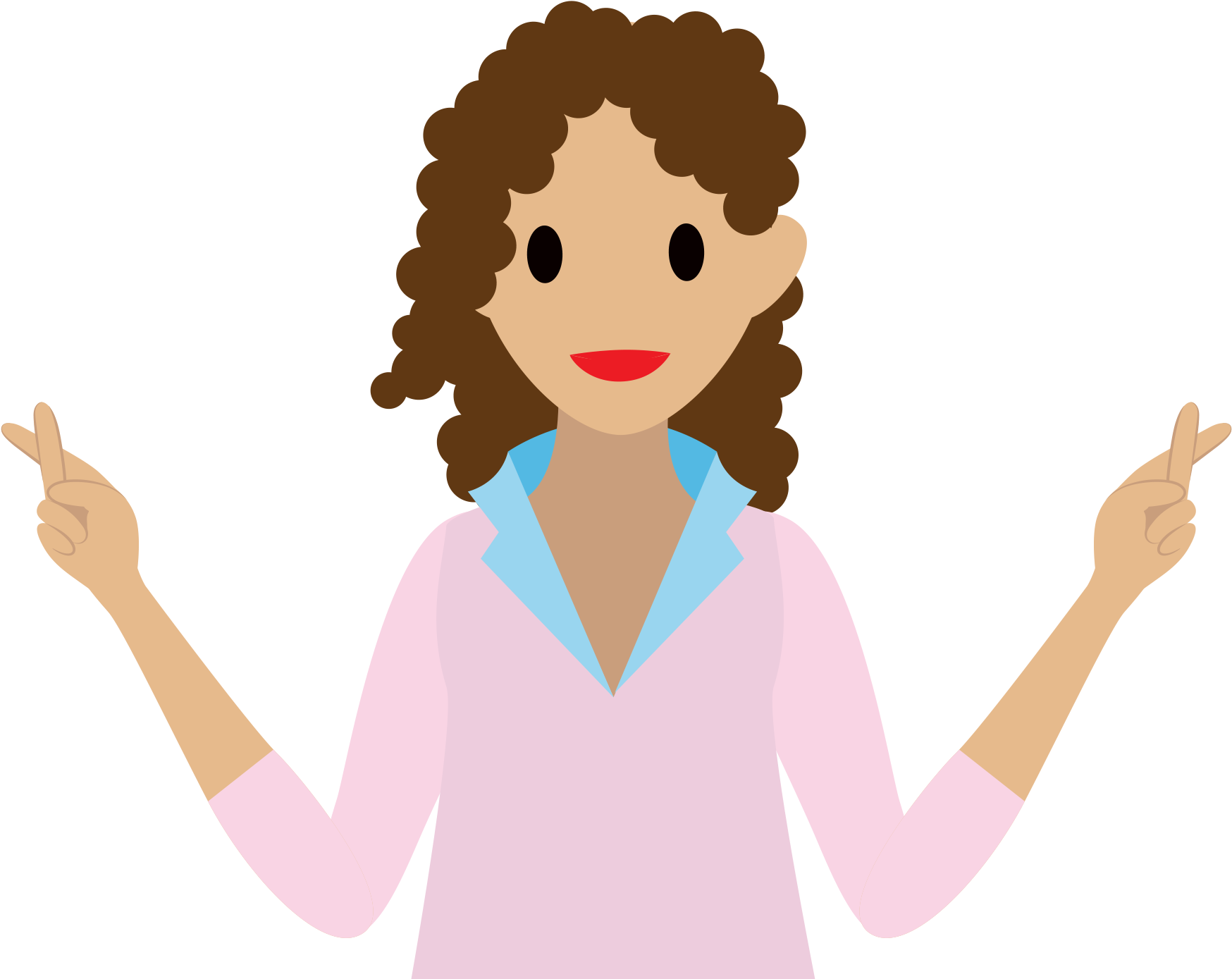 Fingers Crossed - Girl Clipart (1765x1389), Png Download