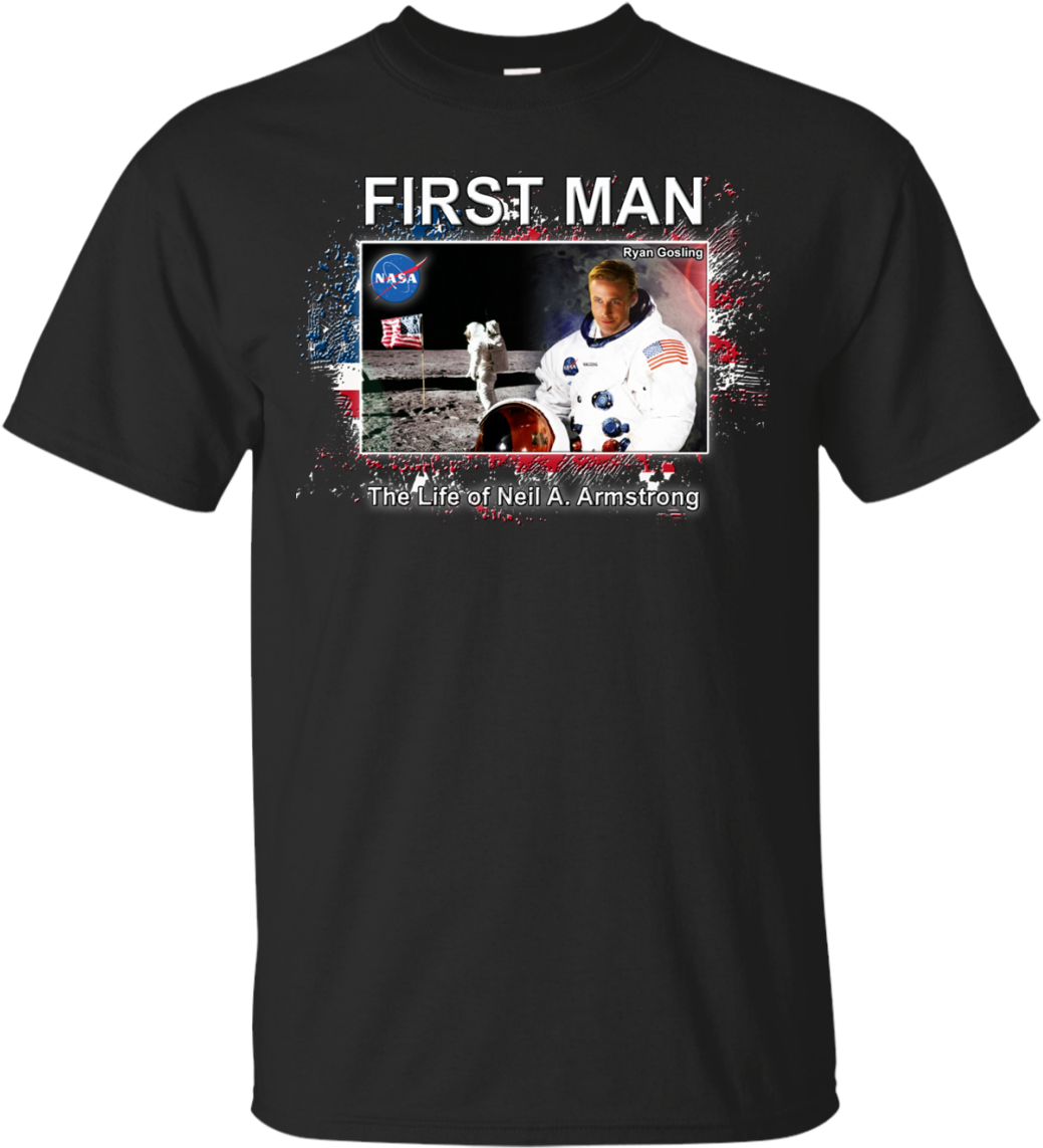 First Man Movie Shirt Ryan Gosling Neil Armstrong - My Wife Is A Huge Pain Clipart (1039x1143), Png Download