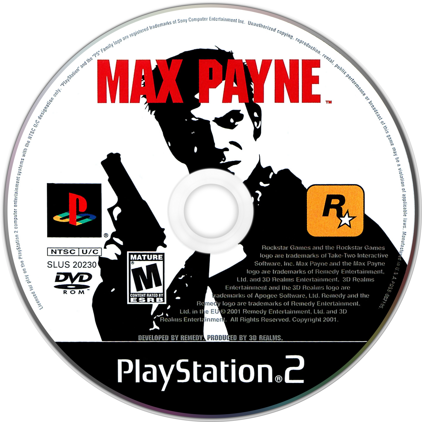 Max Payne - Red Dead Revolver Ps2 Cd Clipart (1440x1440), Png Download