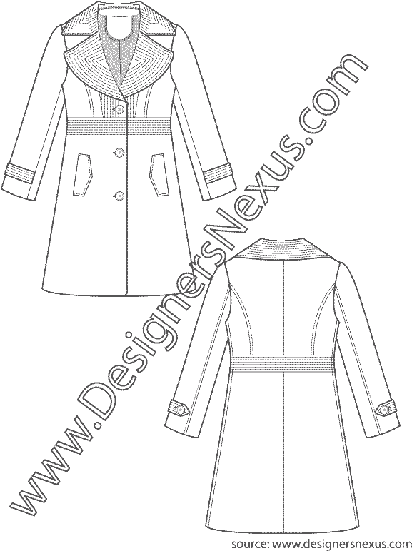 Svg Free Stock Flat Drawing Trench Coat - Pattern Clipart (612x792), Png Download