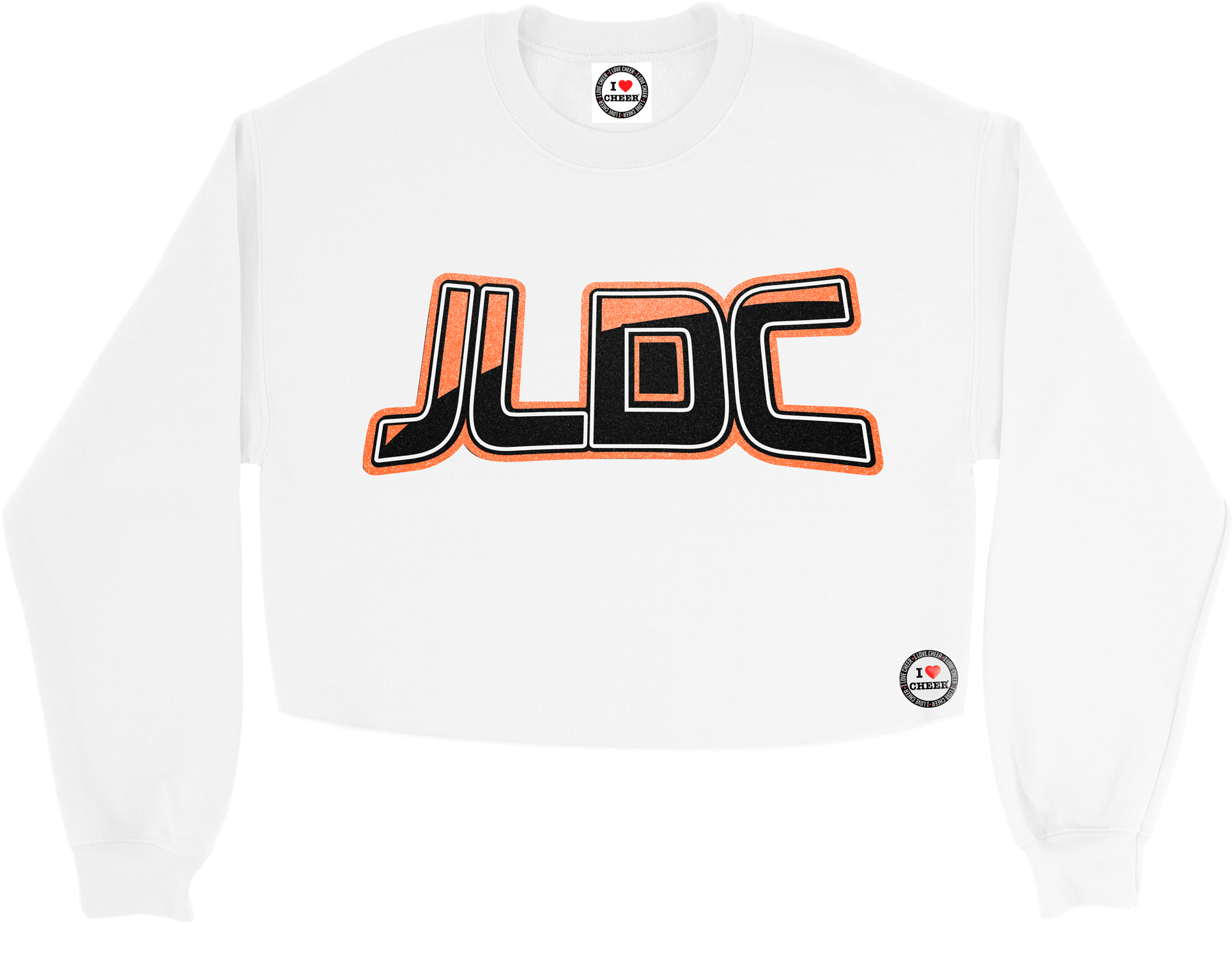 Home / Teams / Jldc / White Cropped Jldc I Love Cheer® - Sweatshirt Clipart (2000x2000), Png Download