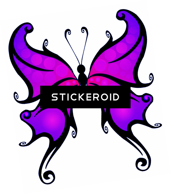 Red Butterfly Transparent Hd , Png Download - Fantasy Butterfly Tattoo Outline Clipart (681x772), Png Download