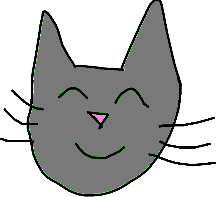 Drawing - Happy - Cat Yawns Clipart (740x676), Png Download