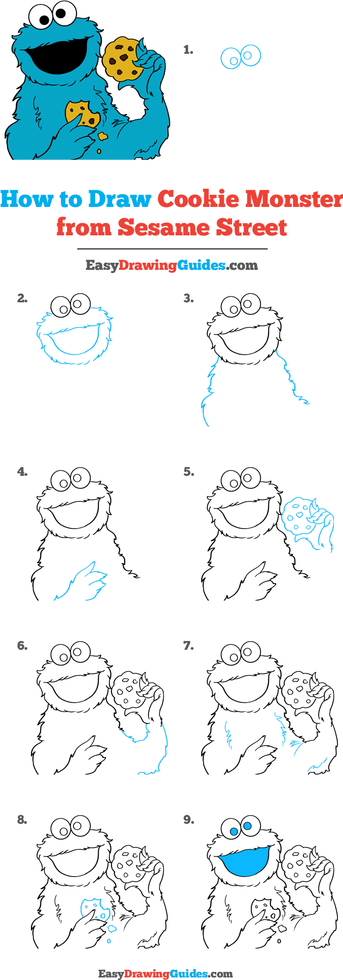 Cookie Monster Png - Draw Bulbasaur Step By Step Clipart (677x1932), Png Download