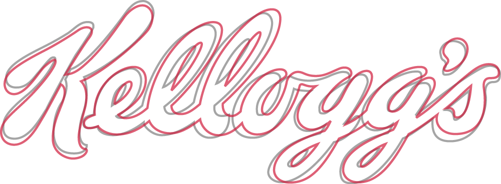 Outlines Of The New Logo On Top Of The Old One (gray) - Kelloggs Logo Transparent Clipart (1000x368), Png Download
