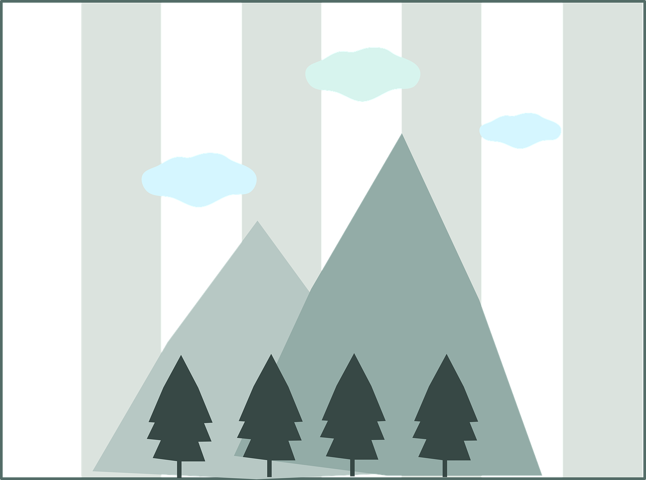 Mountains Nature Tree Landscape Png Image - Triangle Clipart (1280x952), Png Download