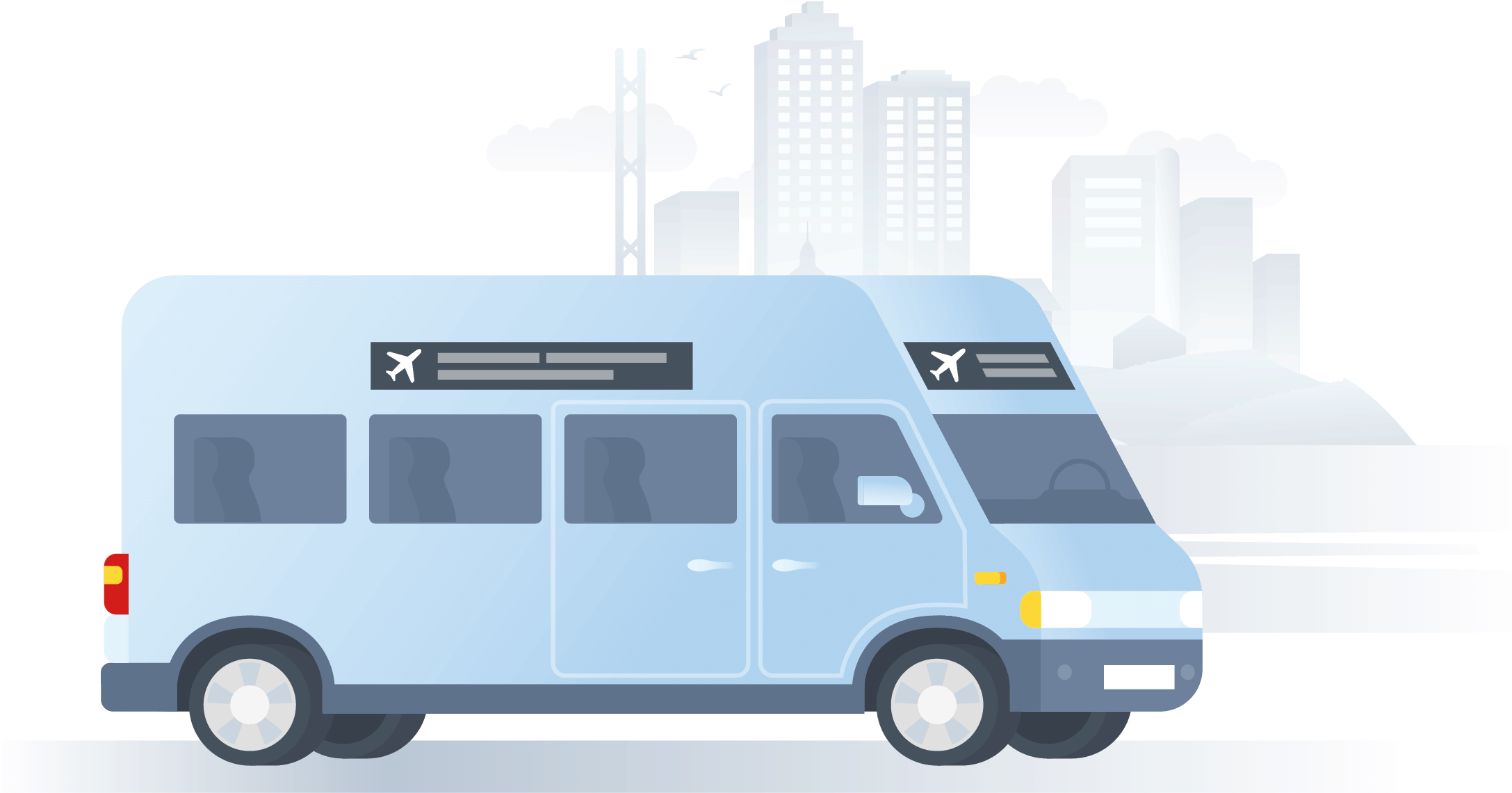 Airport-shuttle - Minibus Clipart (2200x1300), Png Download
