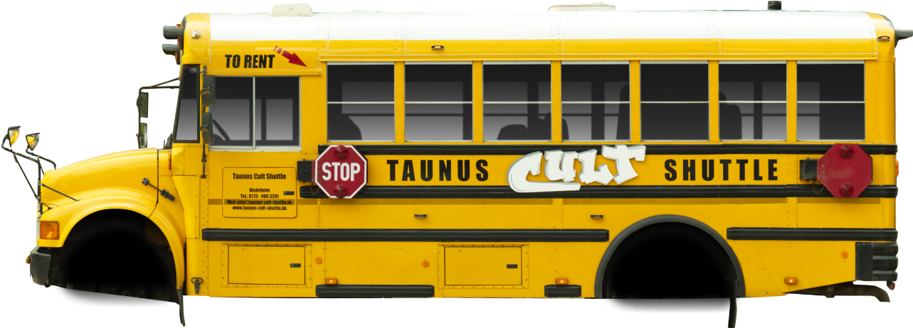 Taunus Cult Shuttle Not Just A Taxi A Wedding Carriage, - School Bus Clipart (1300x461), Png Download