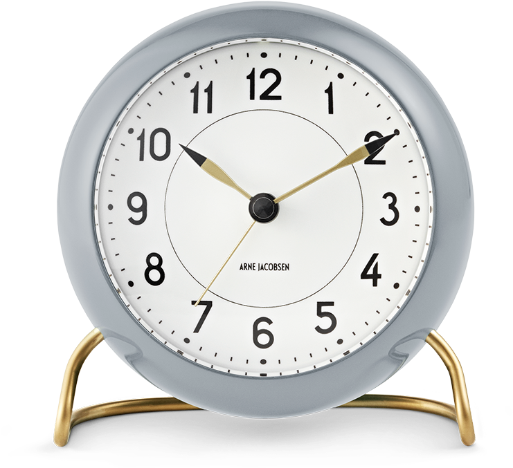 Station Table Clock Oe11 Cm Grey White Station - Arne Jacobsen Alarm Clock Clipart (1200x1200), Png Download
