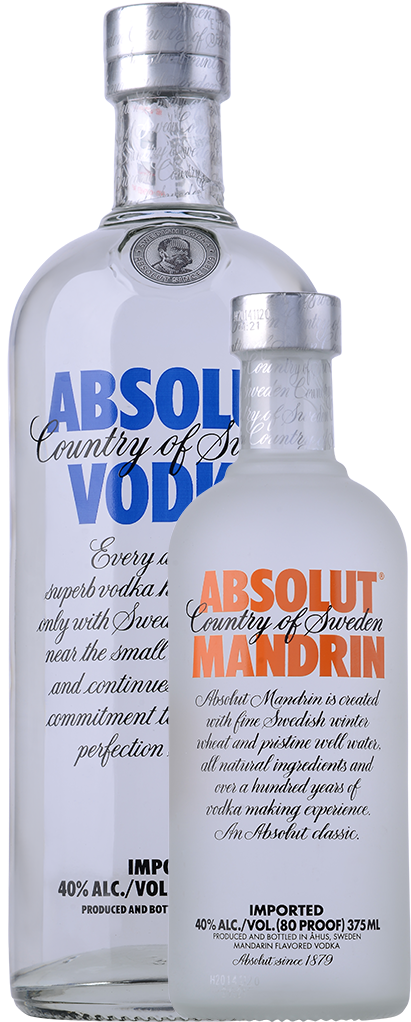 Absolut Vodka Twin Pack 1l With Free Absolut Mandarin - Absolut Vodka Clipart (652x1060), Png Download