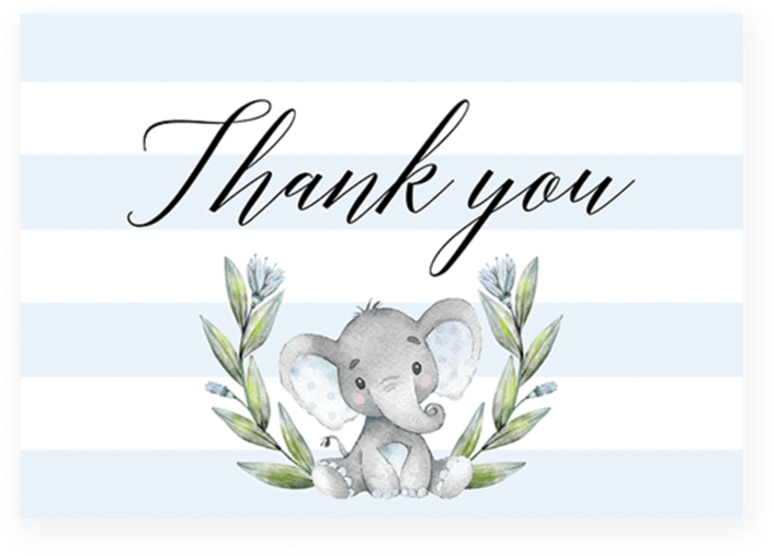 Elephant Baby Shower Thank You Cards By Littlesizzle - Marsupial Clipart (819x1024), Png Download