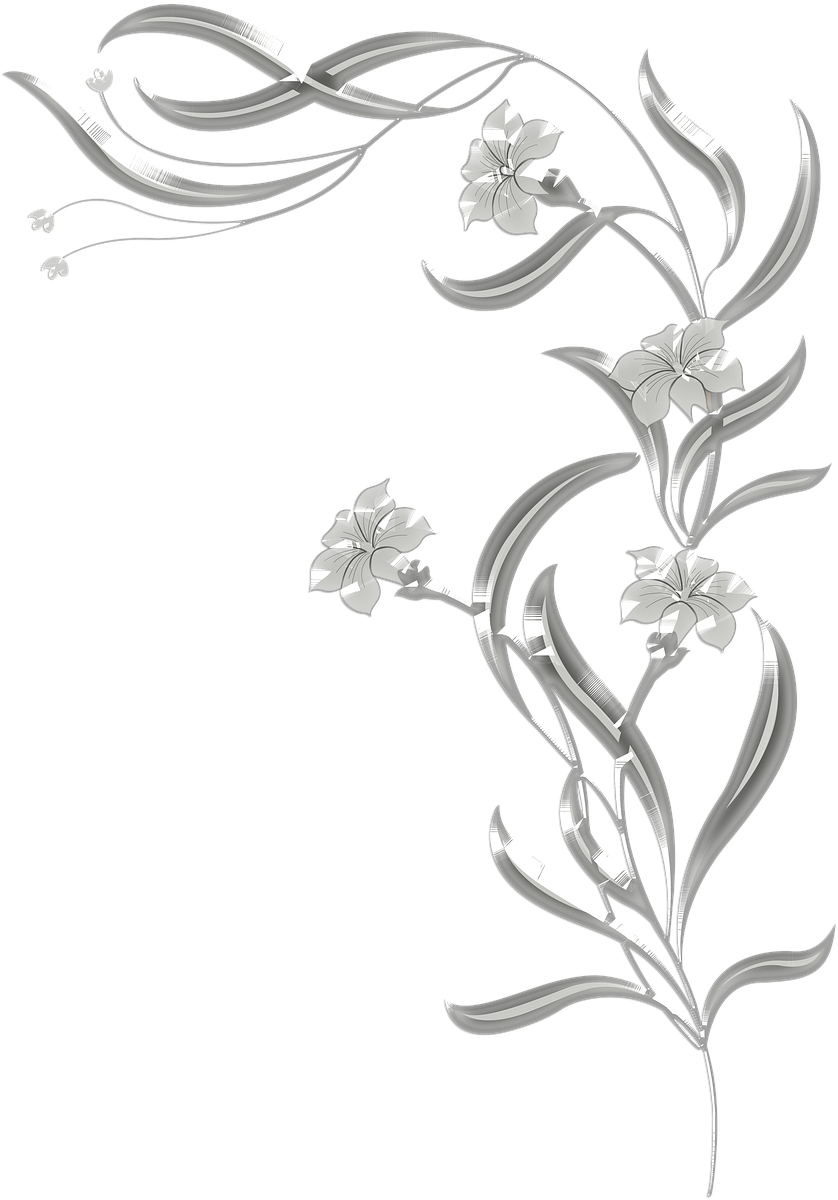 Floral Design, Windows Metafile, Download, Flower, - Black And White Flowers Png Clipart (940x1280), Png Download