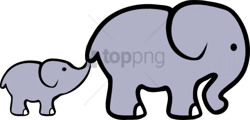 Dibujo De Un Elefante Png Image With Transparent Background - Baby Elephant Outline Clipart (850x408), Png Download