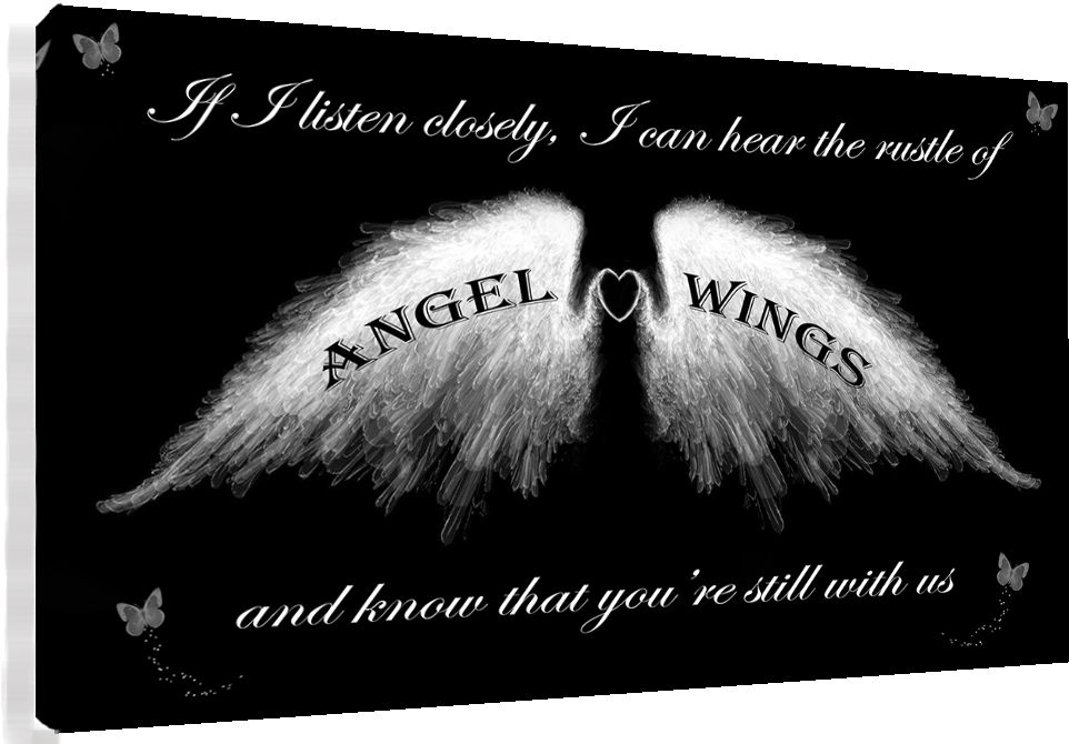 Angel Wings Wall Art Picture 'if I Listen Closely' - Arms Around You Clipart (1100x673), Png Download