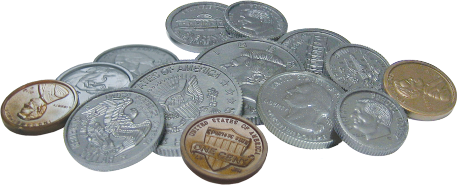 Tcr20639 Play Money - Teacher Created Resources Play Money Assorted Coins Clipart (901x366), Png Download