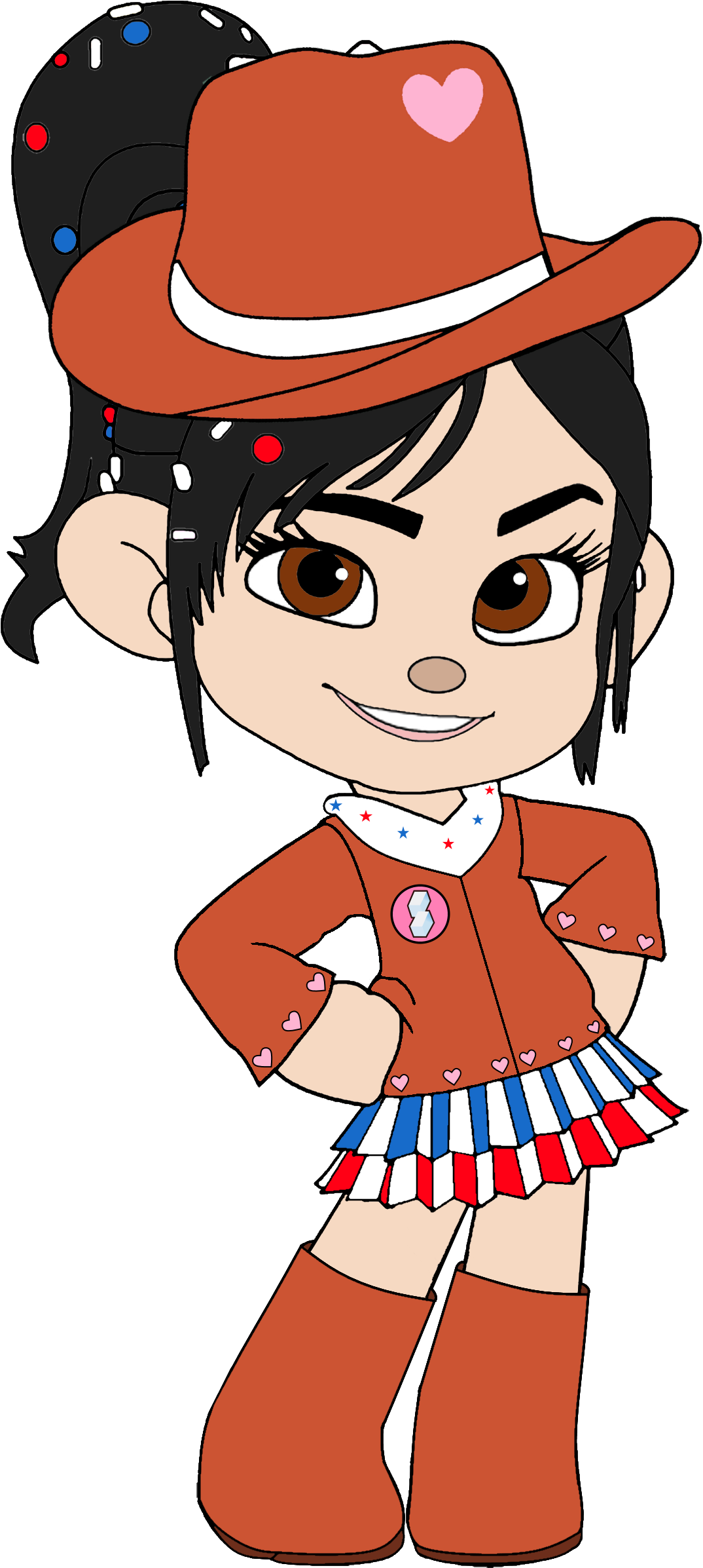 Vanellope As A Cowgirl With Cowgirl Hat - Vanellope Von Schweetz Hat Clipart (1074x2393), Png Download