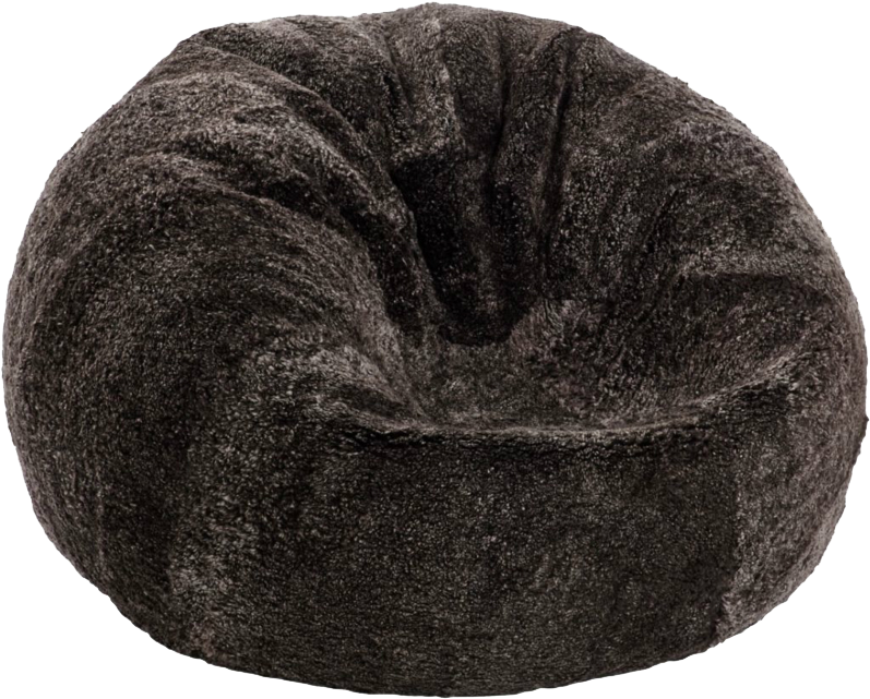 Short Curly Wool Bean Bag, Chocolate - Bean Bag Chair Clipart (800x800), Png Download