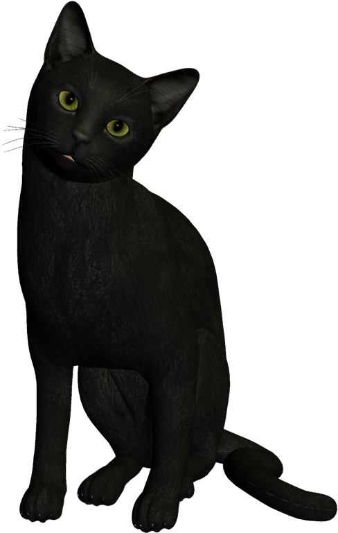 Laurel Burch Cat Clipart Images - Gato Gif Png Transparent Png (488x769), Png Download