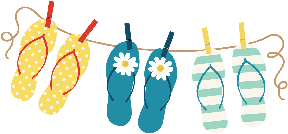 Flip Flops On A Line Svg Cut File - Flip-flops Clipart (1280x1280), Png Download