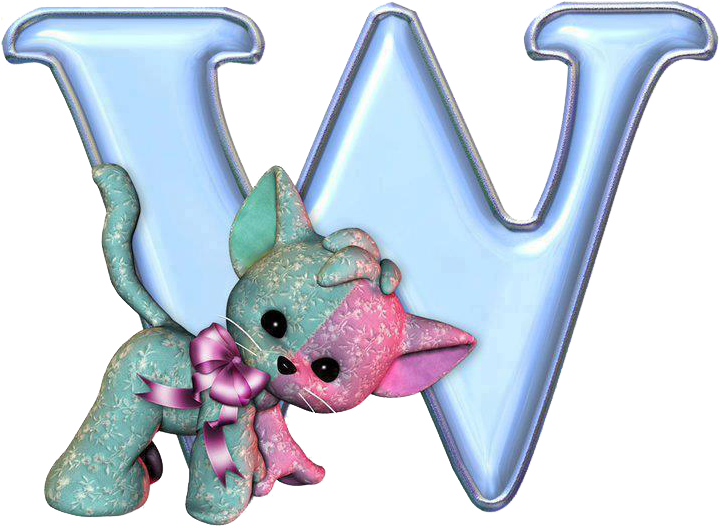 Alfabeto Azul Con Gatos Png - Cartoon Clipart (720x536), Png Download