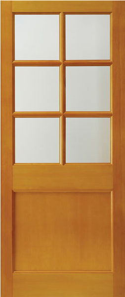 Jeld-wen 6 Lite Plywood Panel Glazed Exterior Door - Door Clipart (600x600), Png Download
