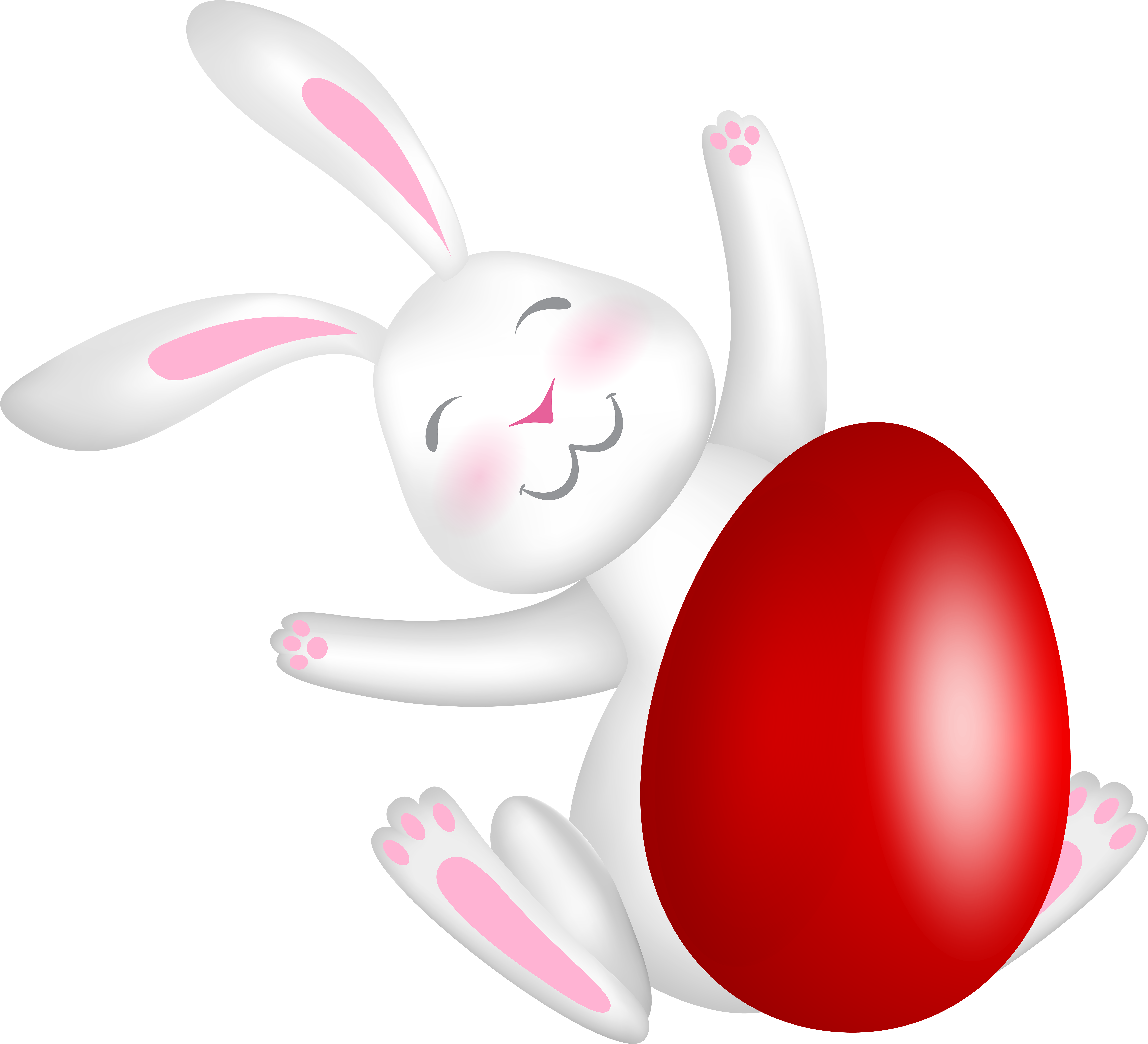 Bunny With Red Egg Clip Art Image Ⓒ - Png Download (8000x7273), Png Download