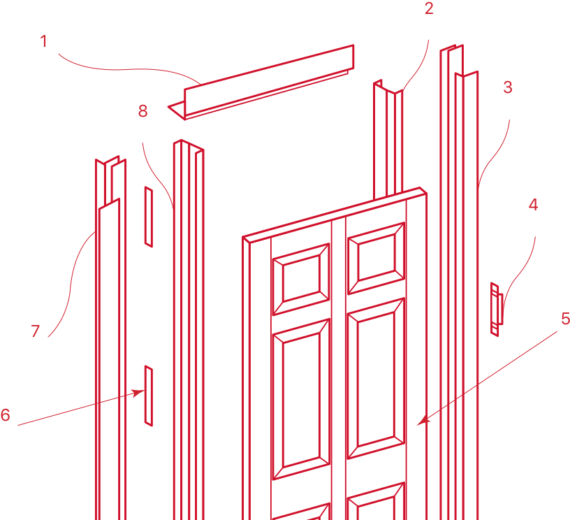 Door And Frame Diagram - Door Clipart (816x744), Png Download