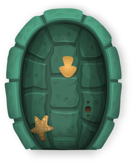 Door Oval Green Doorway Entrance Entry Door Frame - Caparazon De Tortuga Para Imprimir Clipart (626x720), Png Download