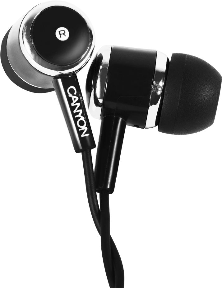 Canyon Stereo Earphones With Microphone, Cne-cepm01 - Cne Cep01b Clipart (1280x1280), Png Download