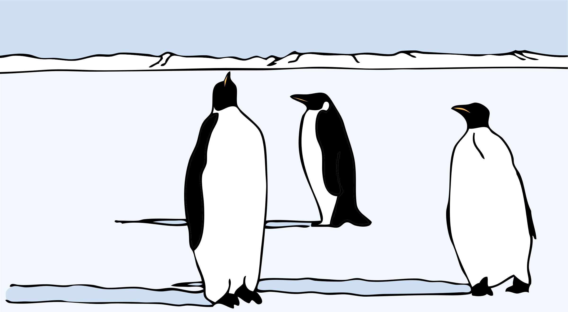 Penguins Png - Penguins On Ice Clipart Transparent Png (2400x1320), Png Download